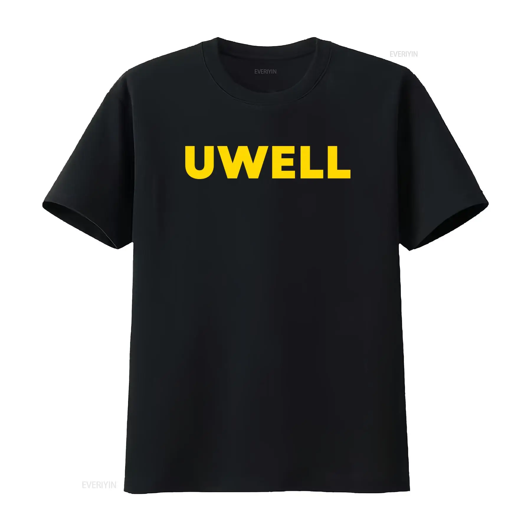 Yellow Streetwear Brand - Uwell 브랜드 옐로우 볼드 프린트 티셔츠