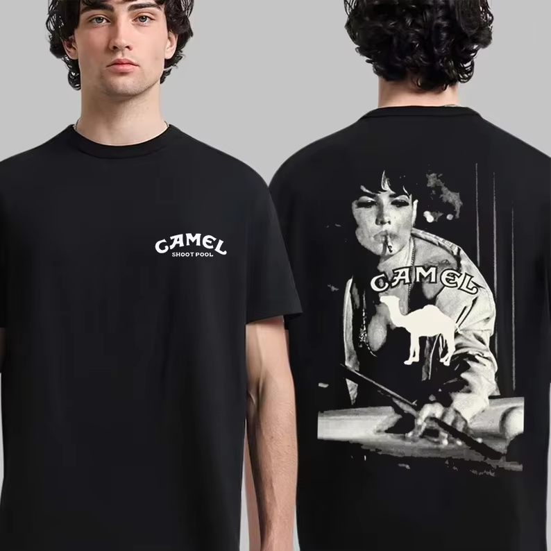 화이트 빈티지 광고 카멜 브랜드 대중 문화 티셔츠 코튼 - Streetwear Brand Popular 리뷰 및 가격