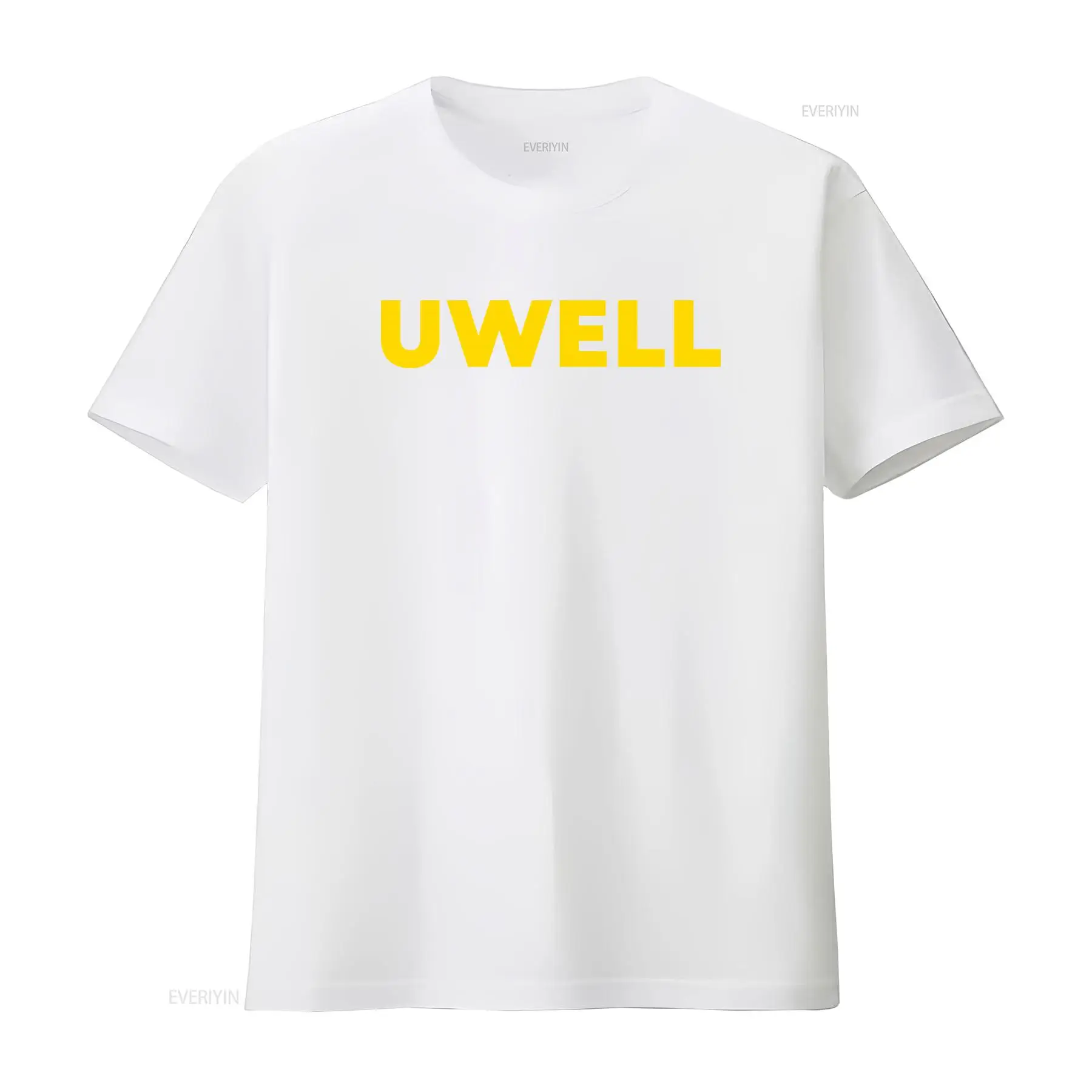Uwell 브랜드 옐로우 볼드 프린트 티셔츠 블랙 사이 - Yellow Streetwear Brand 리뷰 및 가격
