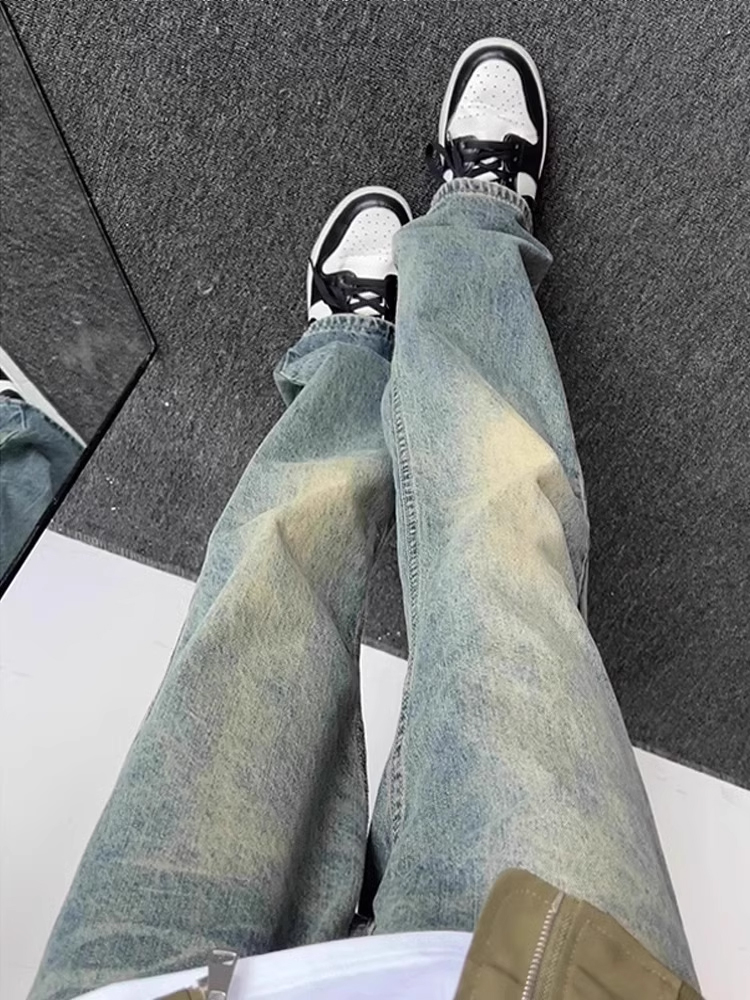 아메리칸 레트로 블루 진 남성 트렌디 브랜드 하오메 스 - Yellow Streetwear Brand 리뷰 및 가격