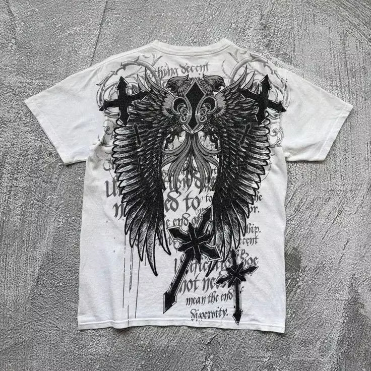 Y2K 고딕 윙 크로스 클래식 아메리칸 스트리트 브랜드 - Streetwear Brand Graphics 리뷰 및 가격