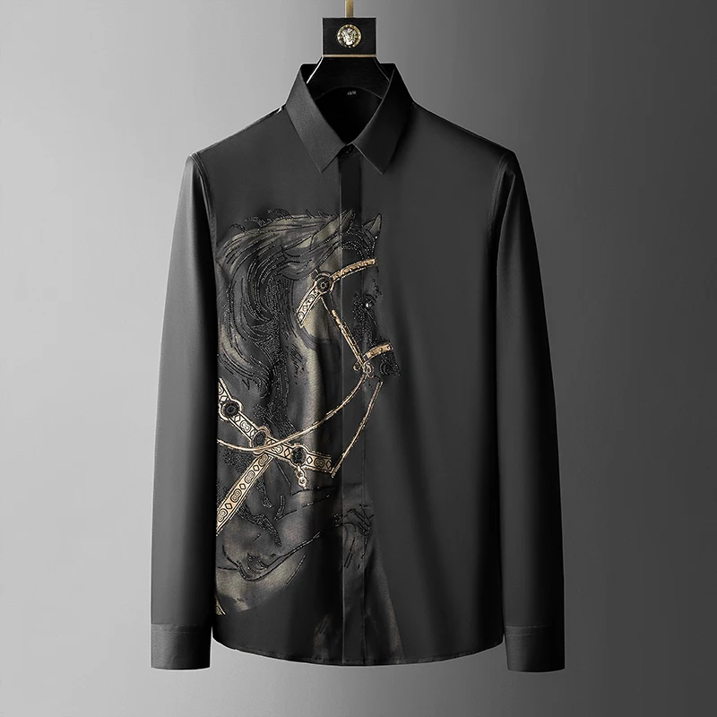 브랜드 럭셔리 남성 셔츠 2025 여름 긴 소매 슬림  - Streetwear Uomo Brand 리뷰 및 가격